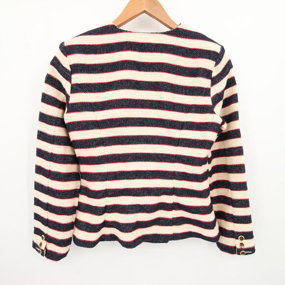 CAbi Navy, Cream & Red Striped Double-Breasted Jacket - Picture 10 of 10